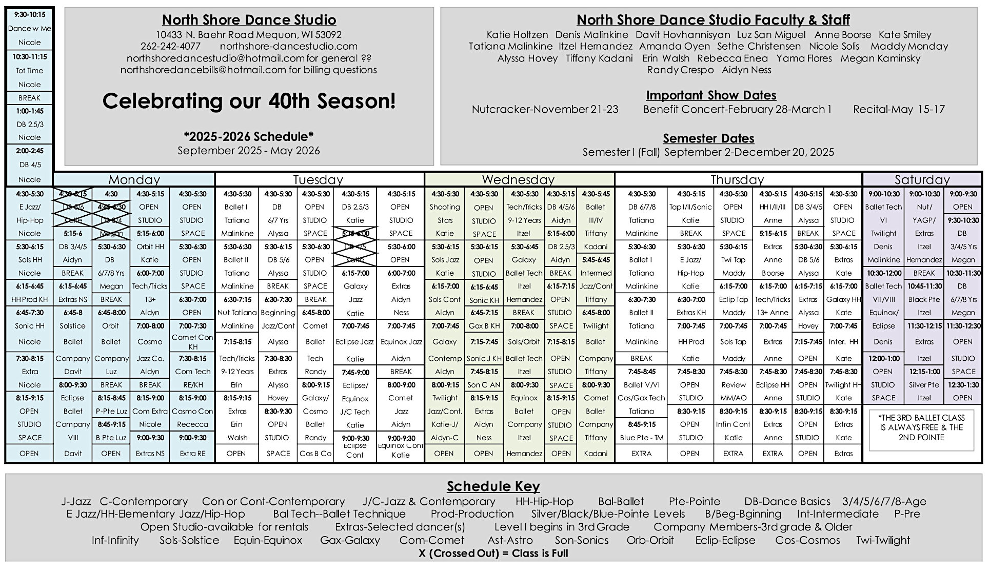 schedule